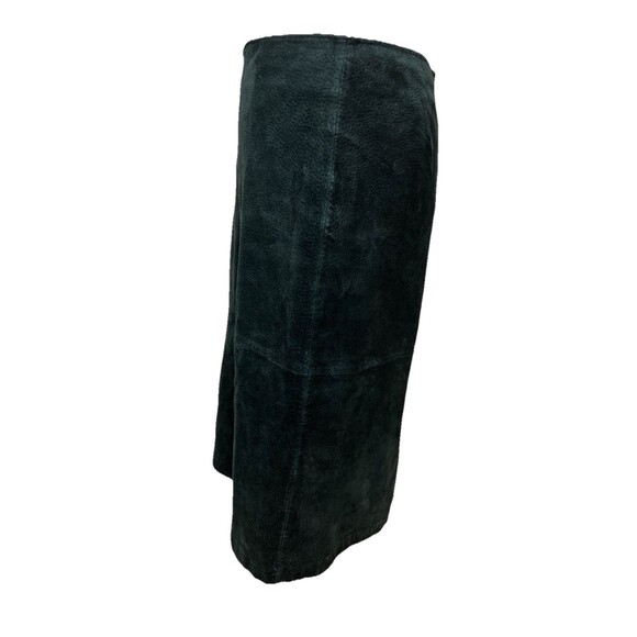 St. John's Bay A-Line Skirt Washed Black Suede Genuine Leather Vintage Size 8 - Picture 4 of 10